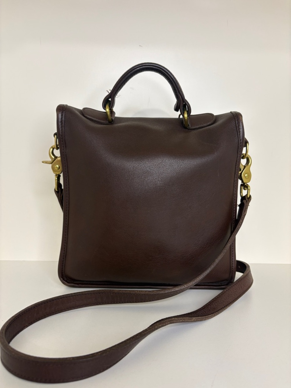 Vintage Coach Station Bag Dark Brown Leather Crossbody Satchel with COA - Picture 2 of 10